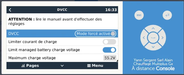 Activation du DVC